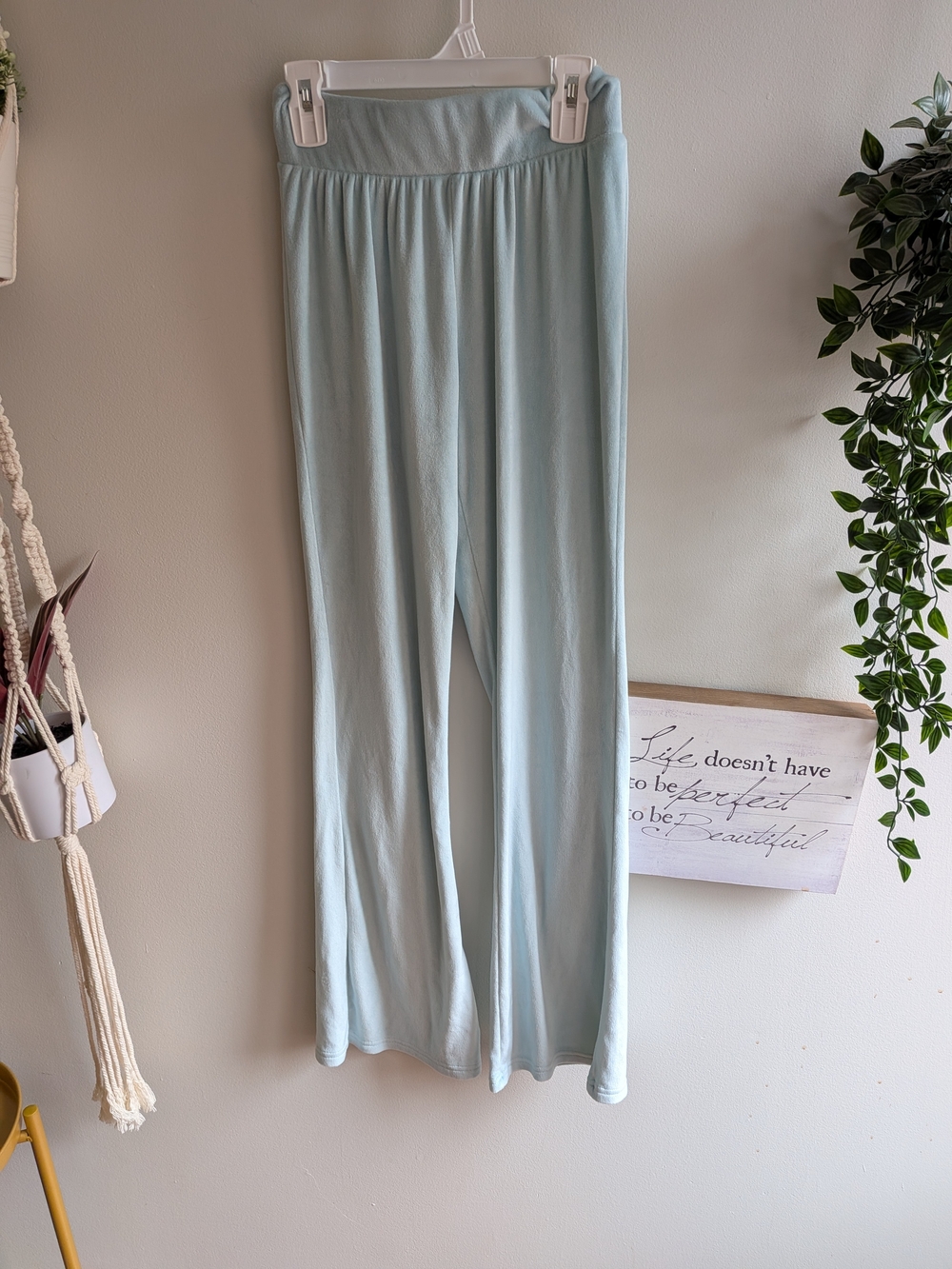 NOBO Pale Blue Cozy Lounge Pants with Elastic Waist